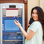 Sunbelt FCU Woman with ATM card