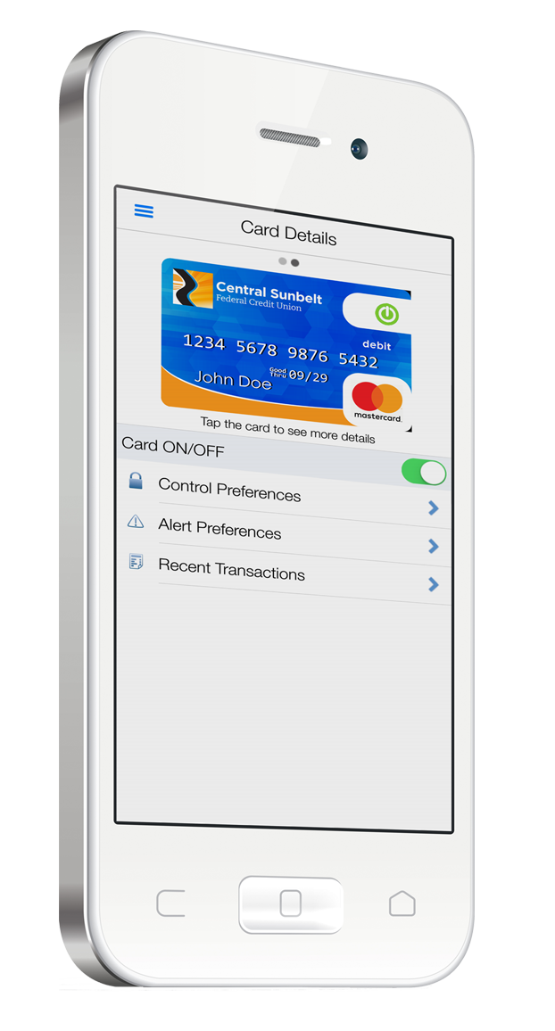 Freeze and unfreeze your card using the Sunbelt Central app at Central Sunbelt FCU